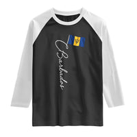 Barbados Flag Raglan Shirt Elegant Barbados Pride Patriotic Island Heritage Gift