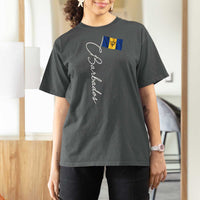 Barbados Flag T Shirt For Women Elegant Barbados Pride Patriotic Island Heritage Gift