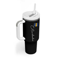 Barbados Flag Tumbler With Handle Elegant Barbados Pride Patriotic Island Heritage Gift
