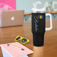 Barbados Flag Tumbler With Handle Elegant Barbados Pride Patriotic Island Heritage Gift