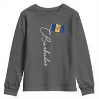 Barbados Flag Youth Sweatshirt Elegant Barbados Pride Patriotic Island Heritage Gift
