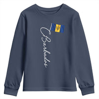 Barbados Flag Youth Sweatshirt Elegant Barbados Pride Patriotic Island Heritage Gift