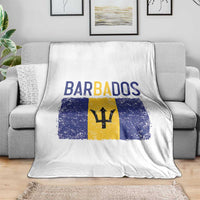 Vintage Distressed Barbados Flag Throw Blanket Bajan Caribbean Heritage Patriotic Pride Gift