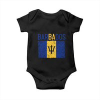 Vintage Distressed Barbados Flag Baby Onesie Bajan Caribbean Heritage Patriotic Pride Gift