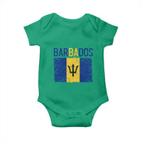 Vintage Distressed Barbados Flag Baby Onesie Bajan Caribbean Heritage Patriotic Pride Gift