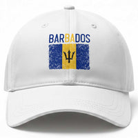 Vintage Distressed Barbados Flag Baseball Cap Bajan Caribbean Heritage Patriotic Pride Gift