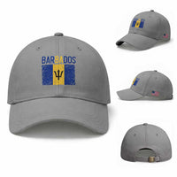 Vintage Distressed Barbados Flag Baseball Cap Bajan Caribbean Heritage Patriotic Pride Gift
