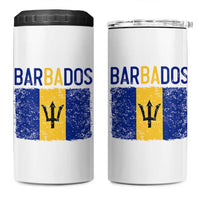 Vintage Distressed Barbados Flag 4 in 1 Can Cooler Tumbler Bajan Caribbean Heritage Patriotic Pride Gift