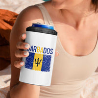 Vintage Distressed Barbados Flag 4 in 1 Can Cooler Tumbler Bajan Caribbean Heritage Patriotic Pride Gift