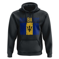 Vintage Distressed Barbados Flag Hoodie Bajan Caribbean Heritage Patriotic Pride Gift