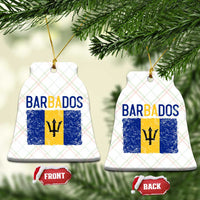 Vintage Distressed Barbados Flag Ceramic Ornament Bajan Caribbean Heritage Patriotic Pride Gift
