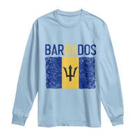 Vintage Distressed Barbados Flag Long Sleeve Shirt Bajan Caribbean Heritage Patriotic Pride Gift