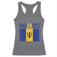 Vintage Distressed Barbados Flag Racerback Tank Top Bajan Caribbean Heritage Patriotic Pride Gift