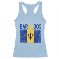Vintage Distressed Barbados Flag Racerback Tank Top Bajan Caribbean Heritage Patriotic Pride Gift