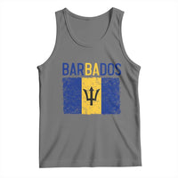 Vintage Distressed Barbados Flag Tank Top Bajan Caribbean Heritage Patriotic Pride Gift
