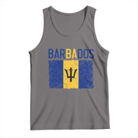 Vintage Distressed Barbados Flag Tank Top Bajan Caribbean Heritage Patriotic Pride Gift