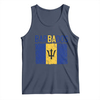 Vintage Distressed Barbados Flag Tank Top Bajan Caribbean Heritage Patriotic Pride Gift