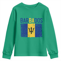 Vintage Distressed Barbados Flag Youth Sweatshirt Bajan Caribbean Heritage Patriotic Pride Gift