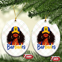 Bajan Girl Ceramic Ornament Barbados Flag Caribbean Heritage Pride Graphic Gift