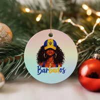 Bajan Girl Ceramic Ornament Barbados Flag Caribbean Heritage Pride Graphic Gift