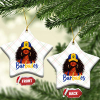 Bajan Girl Ceramic Ornament Barbados Flag Caribbean Heritage Pride Graphic Gift