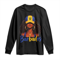 Bajan Girl Long Sleeve Shirt Barbados Flag Caribbean Heritage Pride Graphic Gift