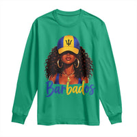 Bajan Girl Long Sleeve Shirt Barbados Flag Caribbean Heritage Pride Graphic Gift