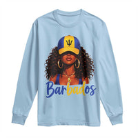 Bajan Girl Long Sleeve Shirt Barbados Flag Caribbean Heritage Pride Graphic Gift