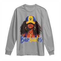 Bajan Girl Long Sleeve Shirt Barbados Flag Caribbean Heritage Pride Graphic Gift