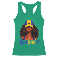 Bajan Girl Racerback Tank Top Barbados Flag Caribbean Heritage Pride Graphic Gift