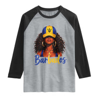 Bajan Girl Raglan Shirt Barbados Flag Caribbean Heritage Pride Graphic Gift