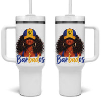 Bajan Girl Tumbler With Handle Barbados Flag Caribbean Heritage Pride Graphic Gift