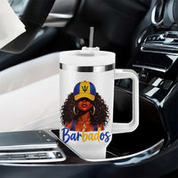 Bajan Girl Tumbler With Handle Barbados Flag Caribbean Heritage Pride Graphic Gift