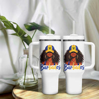 Bajan Girl Tumbler With Handle Barbados Flag Caribbean Heritage Pride Graphic Gift