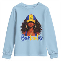 Bajan Girl Youth Sweatshirt Barbados Flag Caribbean Heritage Pride Graphic Gift