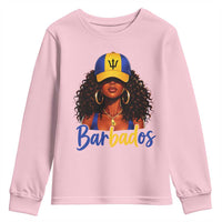 Bajan Girl Youth Sweatshirt Barbados Flag Caribbean Heritage Pride Graphic Gift