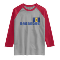 Retro Barbados Raglan Shirt Vintage Barbadian Souvenir Caribbean Island Pride Heritage Gift