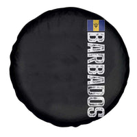 Barbados Flag Spare Tire Cover Distressed Vertical Typography Caribbean Island Pride Heritage Gift