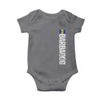 Barbados Flag Baby Onesie Distressed Vertical Typography Caribbean Island Pride Heritage Gift