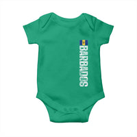 Barbados Flag Baby Onesie Distressed Vertical Typography Caribbean Island Pride Heritage Gift