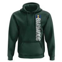 Barbados Flag Hoodie Distressed Vertical Typography Caribbean Island Pride Heritage Gift