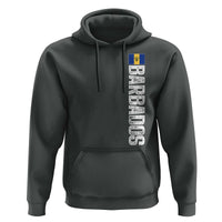 Barbados Flag Hoodie Distressed Vertical Typography Caribbean Island Pride Heritage Gift