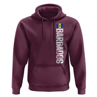 Barbados Flag Hoodie Distressed Vertical Typography Caribbean Island Pride Heritage Gift