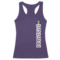 Barbados Flag Racerback Tank Top Distressed Vertical Typography Caribbean Island Pride Heritage Gift