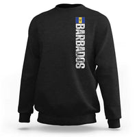 Barbados Flag Sweatshirt Distressed Vertical Typography Caribbean Island Pride Heritage Gift