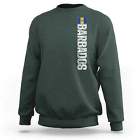Barbados Flag Sweatshirt Distressed Vertical Typography Caribbean Island Pride Heritage Gift