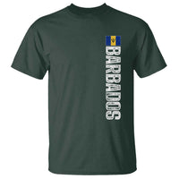 Barbados Flag T Shirt Distressed Vertical Typography Caribbean Island Pride Heritage Gift