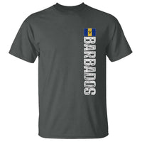 Barbados Flag T Shirt Distressed Vertical Typography Caribbean Island Pride Heritage Gift