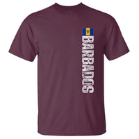Barbados Flag T Shirt Distressed Vertical Typography Caribbean Island Pride Heritage Gift
