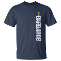 Barbados Flag T Shirt Distressed Vertical Typography Caribbean Island Pride Heritage Gift
